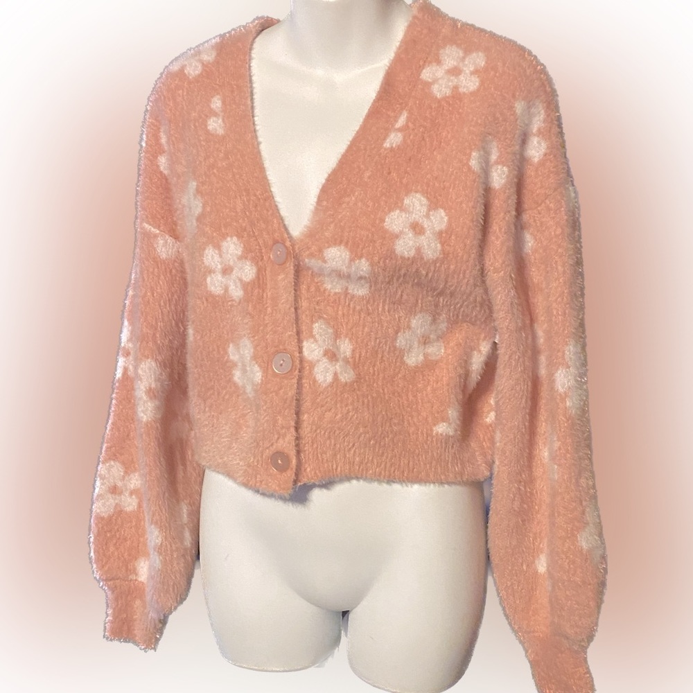 No Boundaries Floral Pink & White Cardigan (NEW)